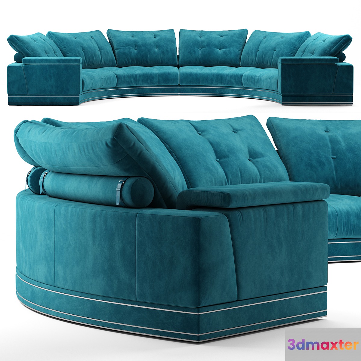 Andrew round sectional velvet sofa - Fendi Casa