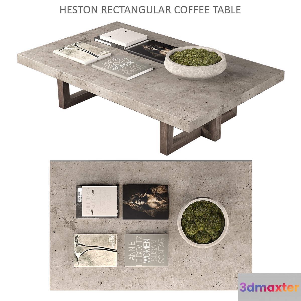 Heston Rectangular Coffee Table 3D Max