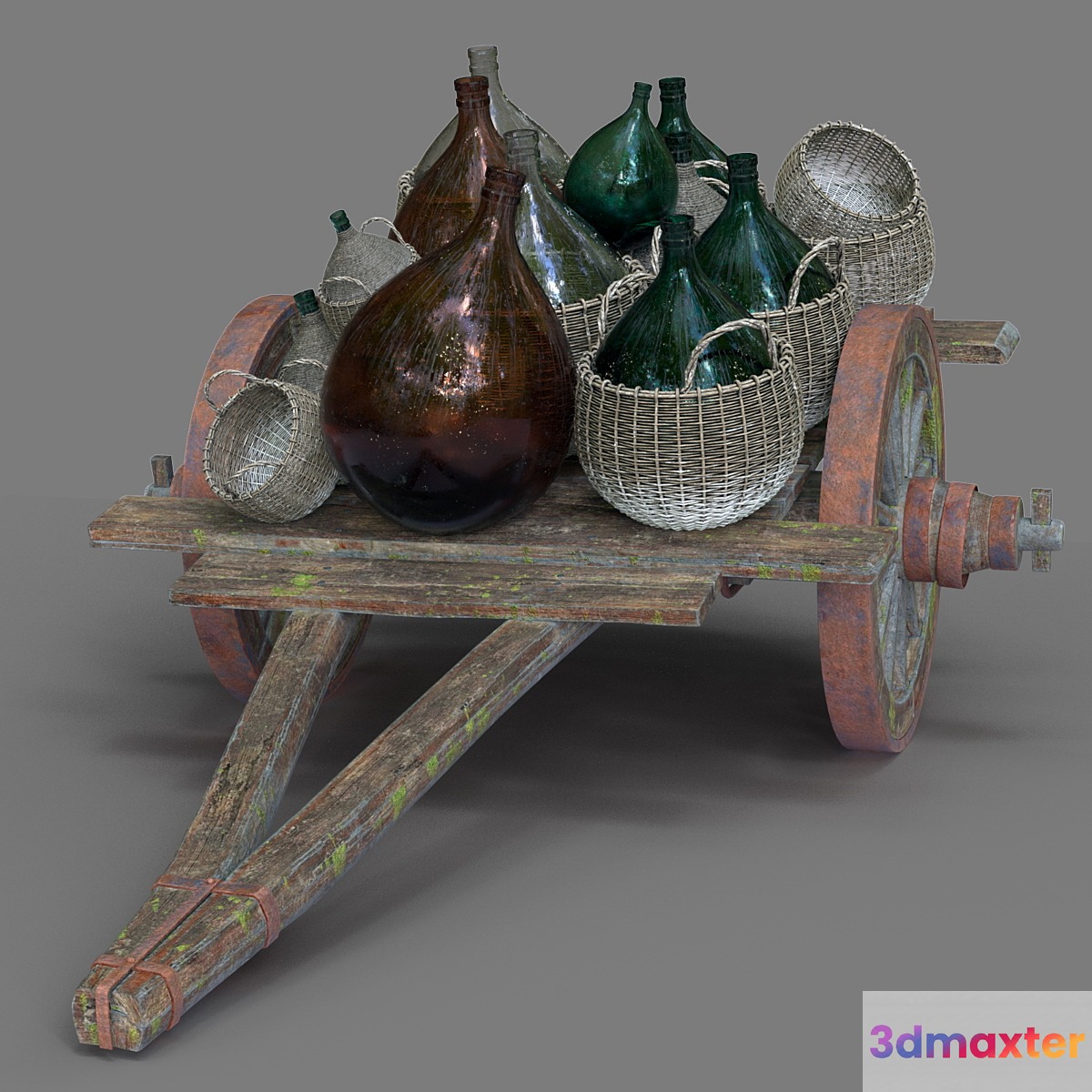 Wooden Cart 3D Max