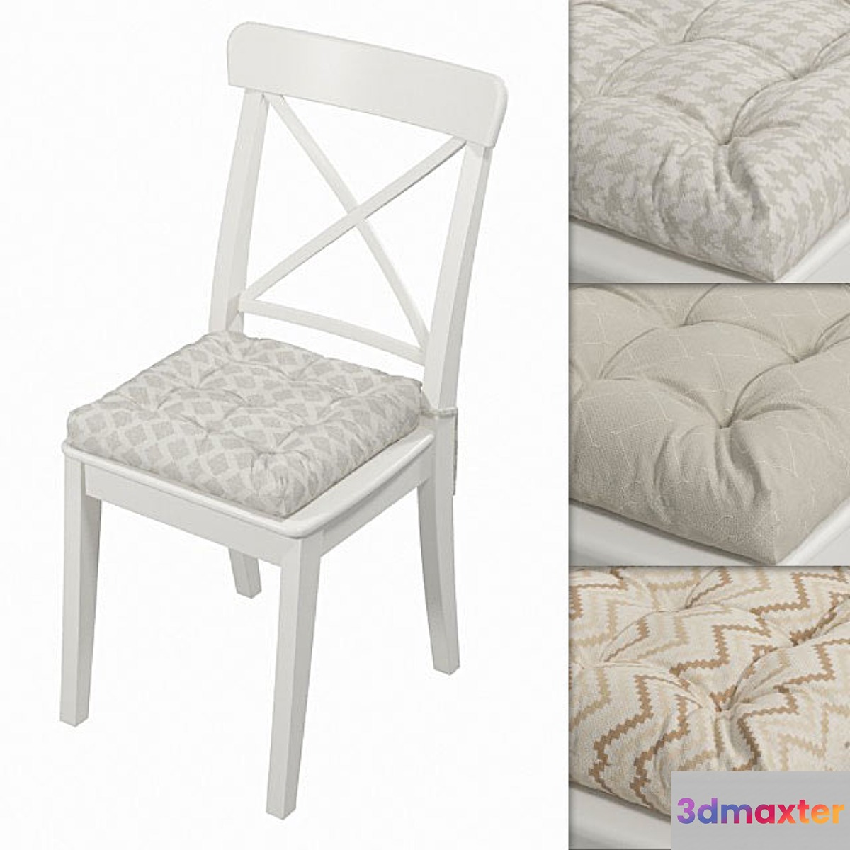 Ikea Ingolf's chair with a pillow (Geometric ornament 01)