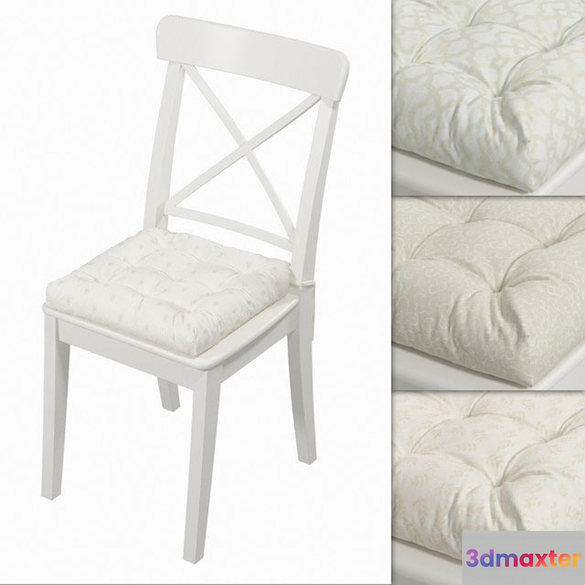 Stool Ikea Ingolf with a pillow (Light fabric 01)