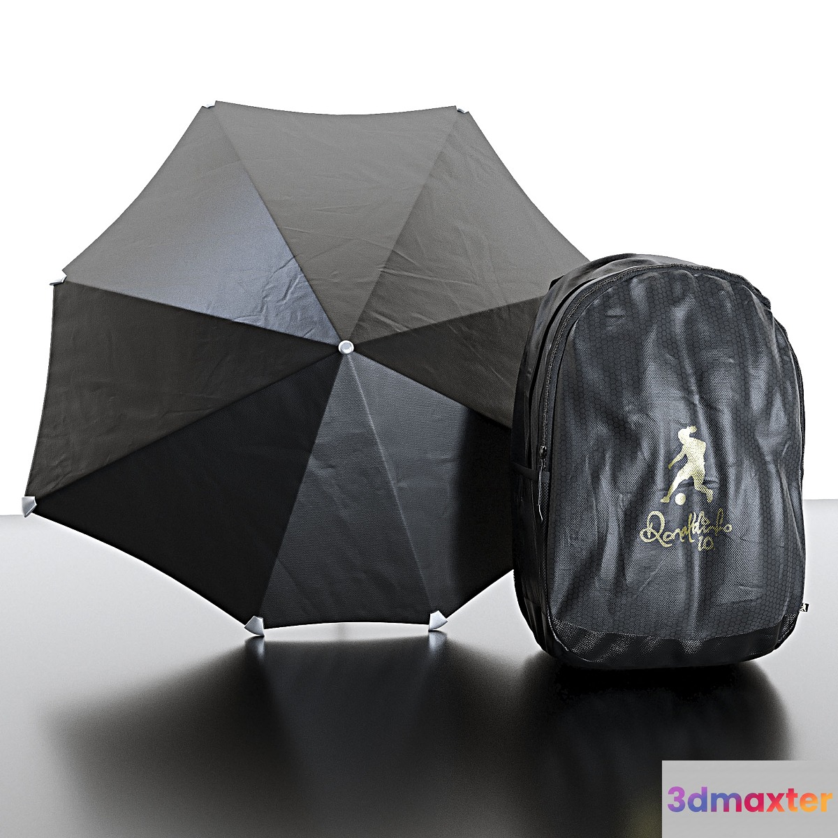 Backpack from Ronaldinho and umbrella company 