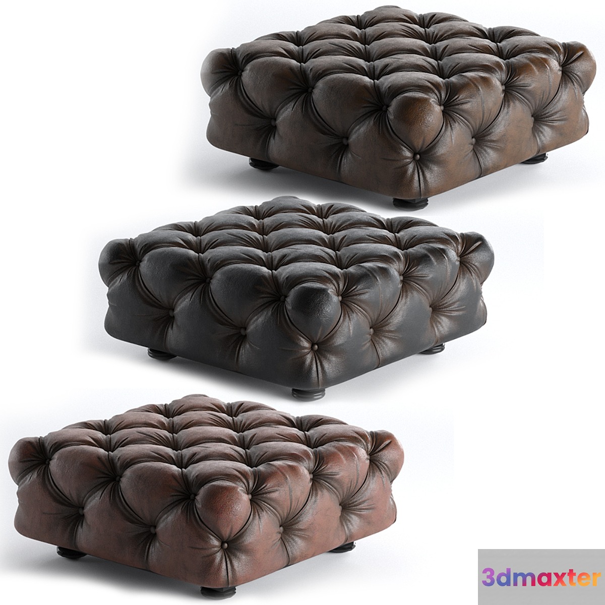 Pouf_capitone 3D Max
