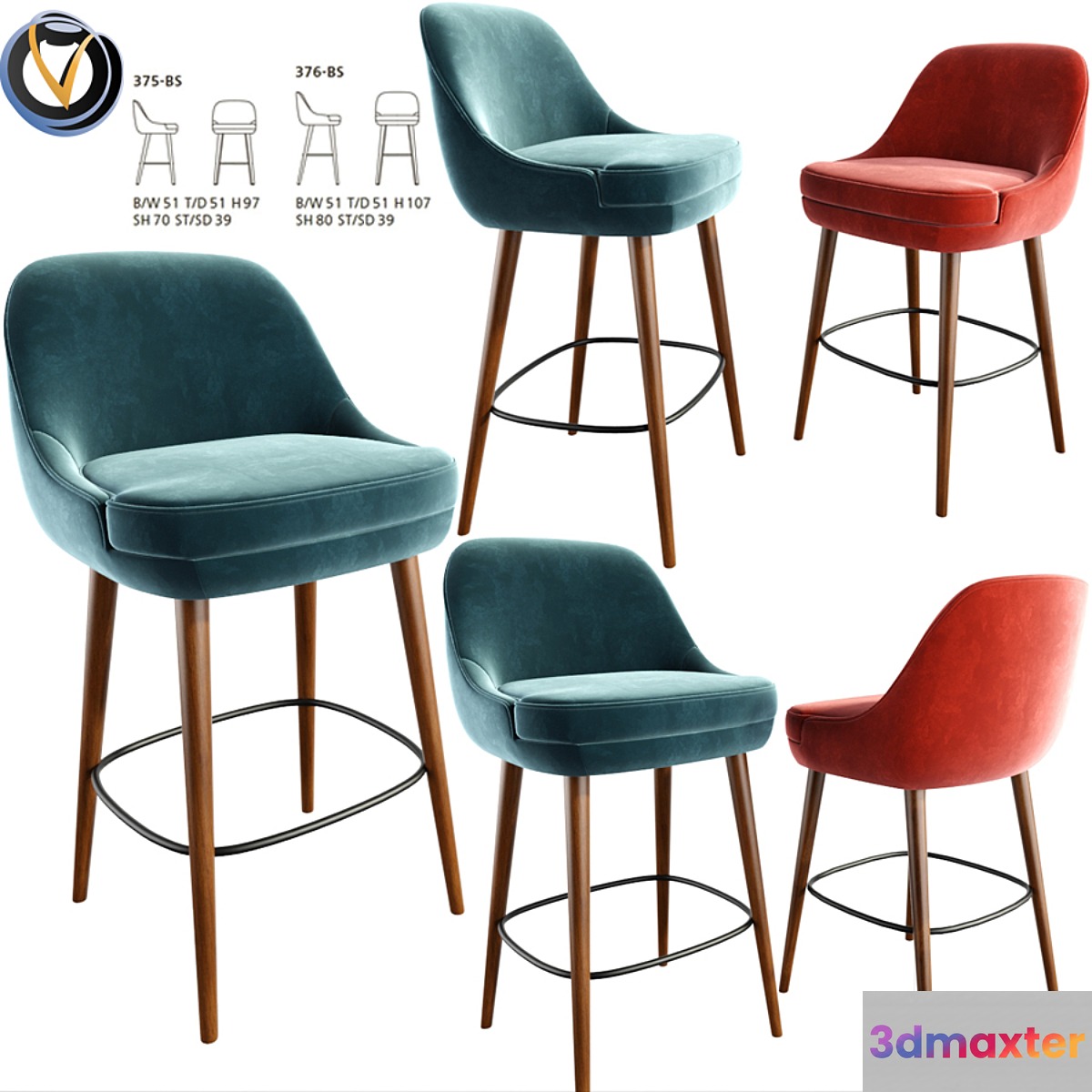 375 Walter Knoll Counter Bar Stool