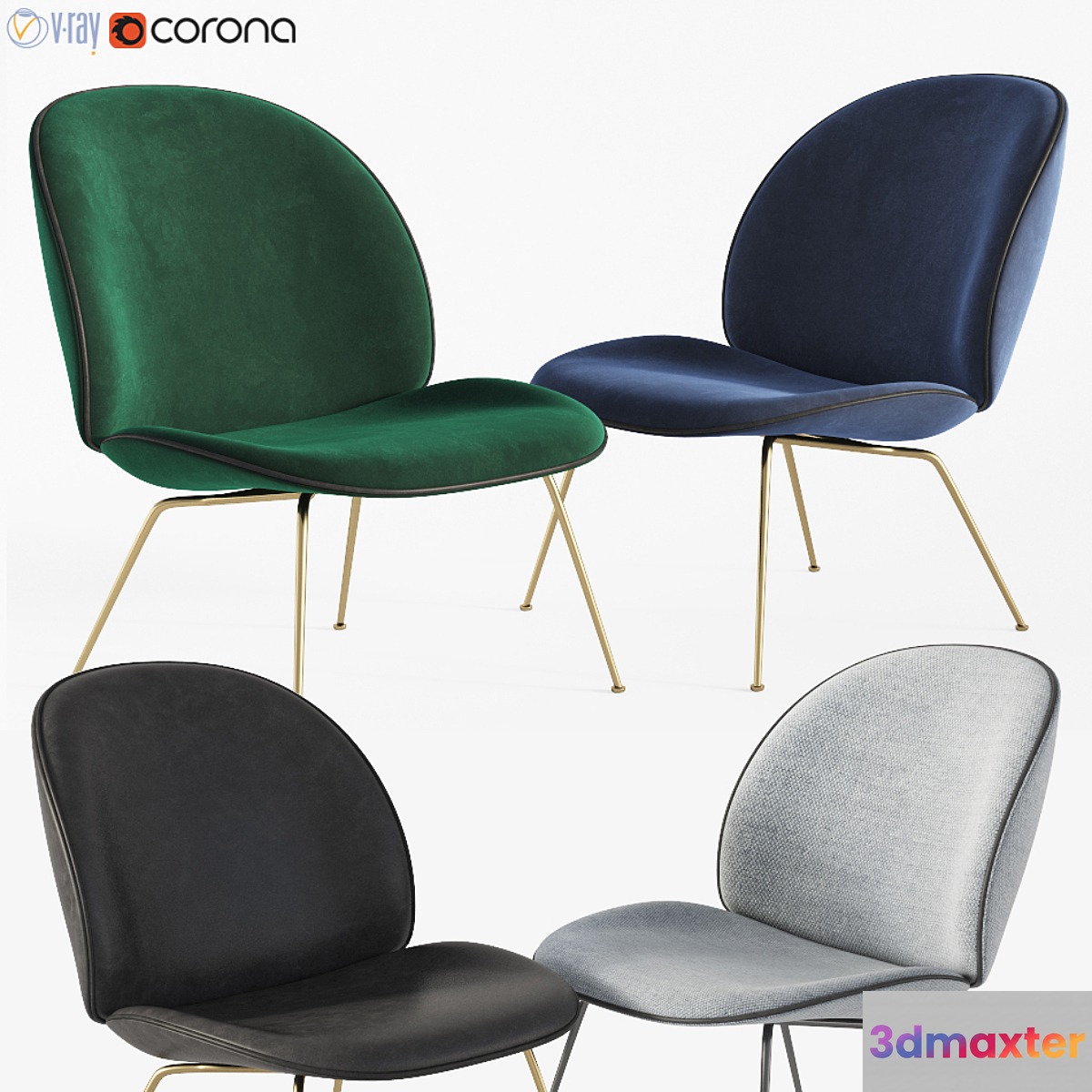 Beetle Lounge Chair Gubi 3D Max