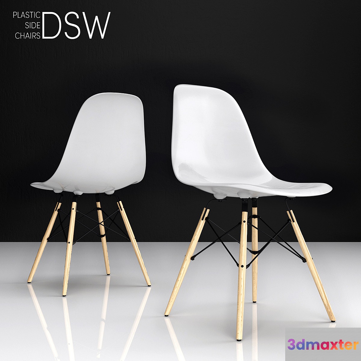 Eames DSW plastic side chair 3D Max