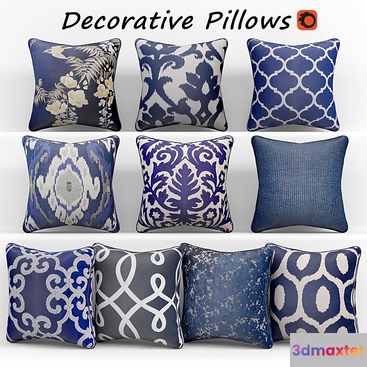 Decorative pillows set 140 3D Max