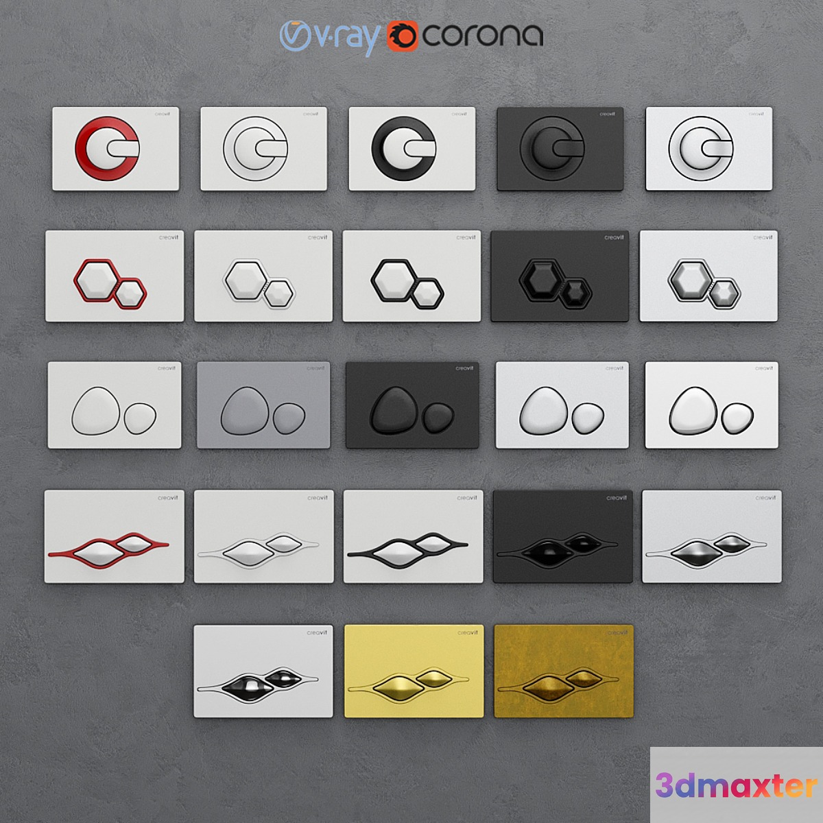 Set of buttons for installing Сreavit 1 - No.3