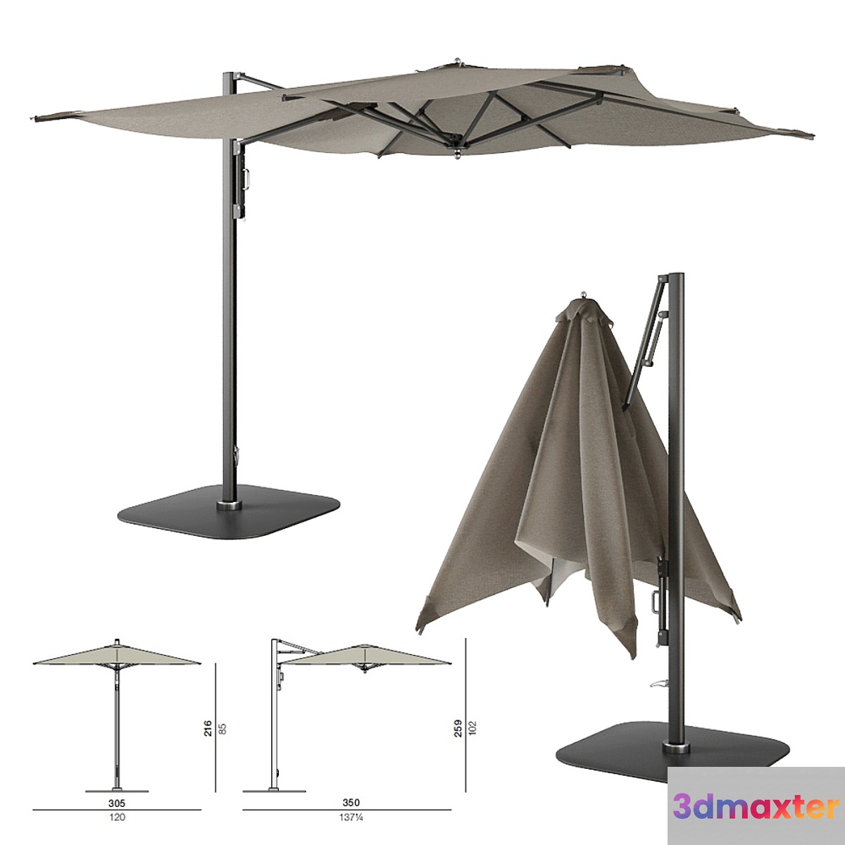 Dedon Square Cantilever 3D Max