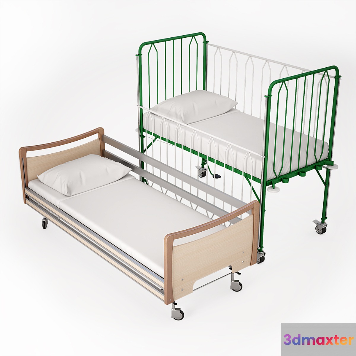 Ambulatory bed adult nursery. 3D Max