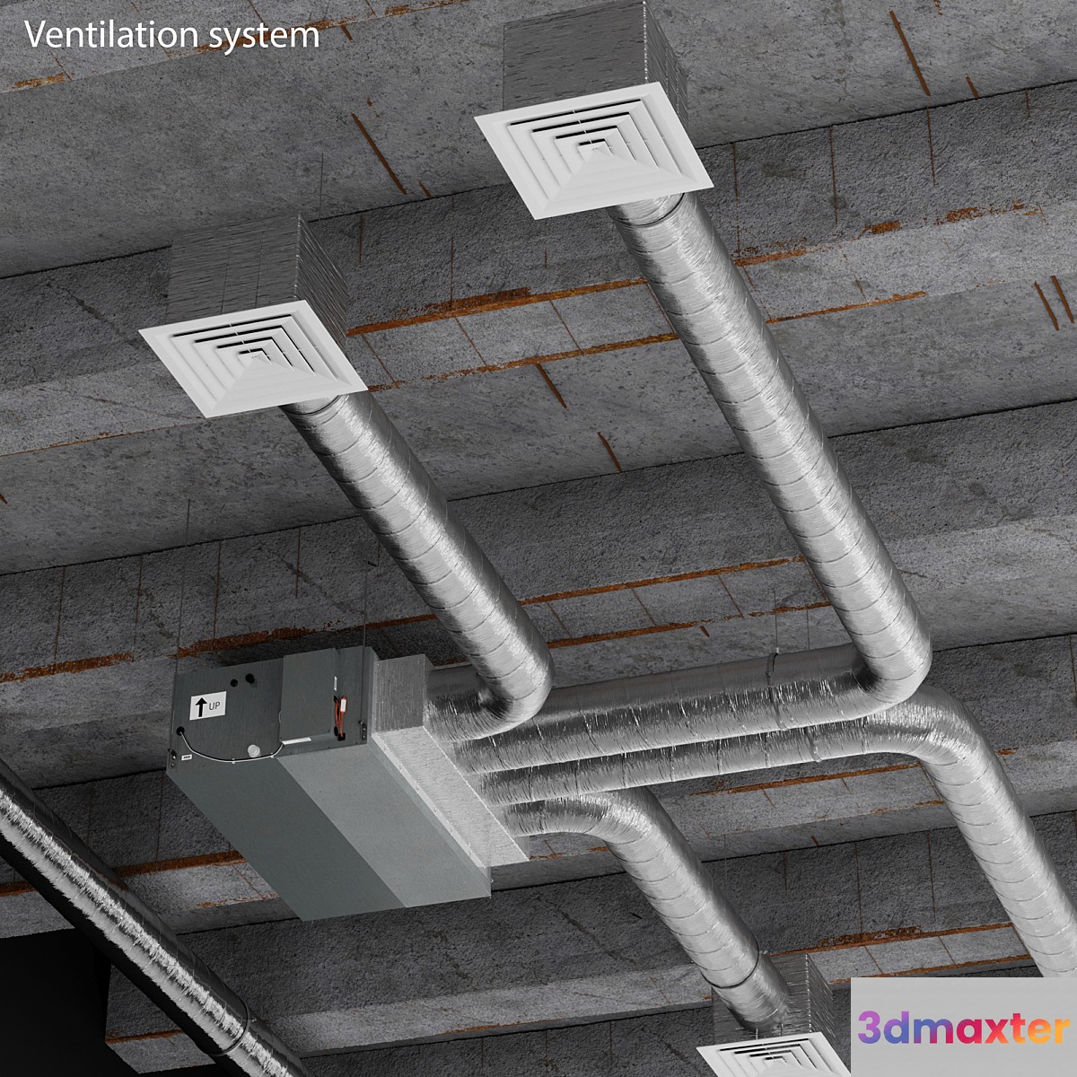 Ceiling ventilation system 3D Max