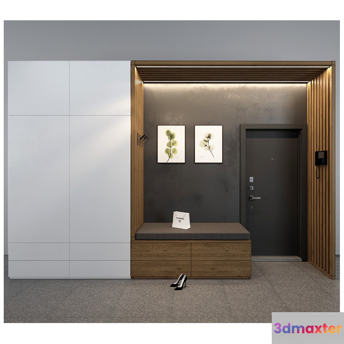 Composition in the hallway_19 3D Max