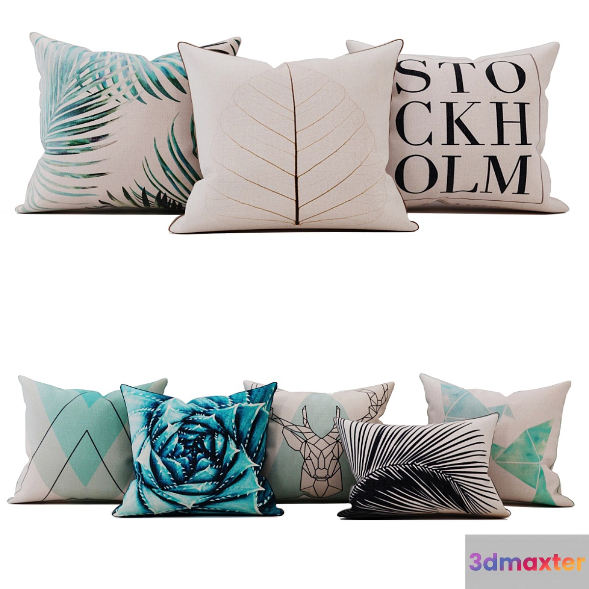 Geometry Throw Pillow 3D Max