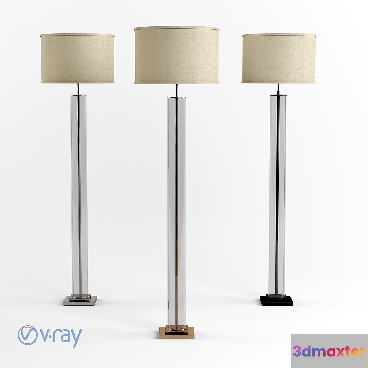 RH French Column Glass Floor Lamp