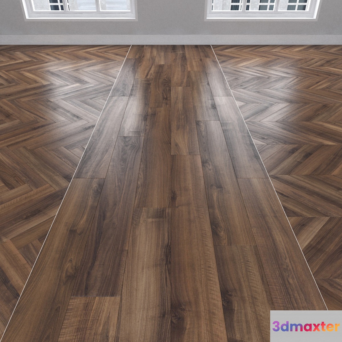 Parquet Italian walnut 3 kinds: herringbone linear chevron.