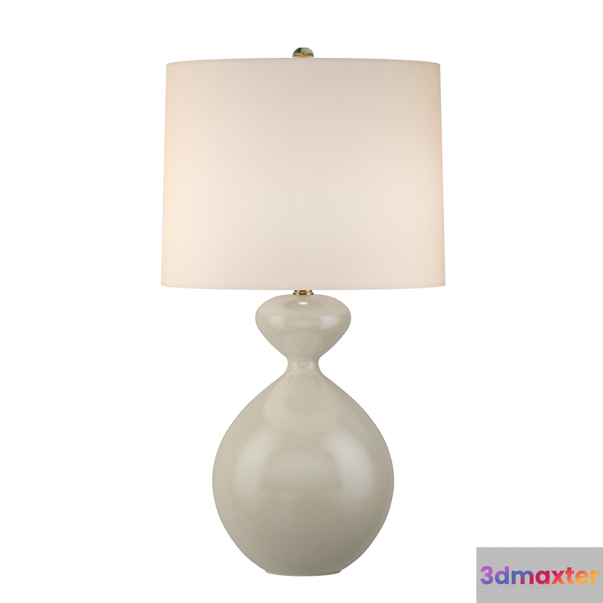 Aerin Modern Gannet Table Lamp In Bone Craquelure With Linen Shade 3D Max