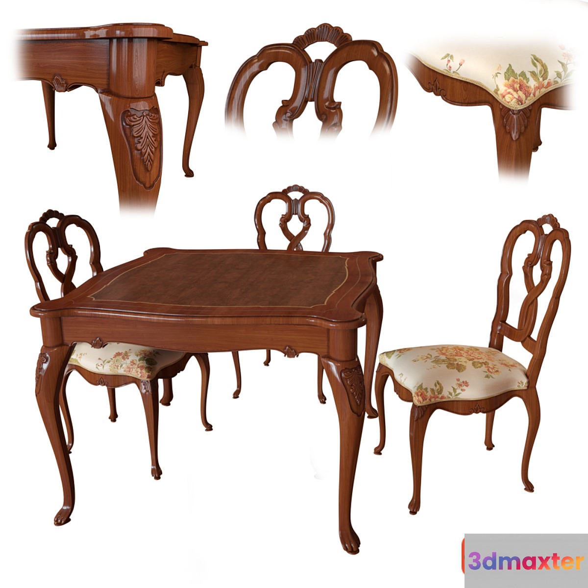 Table and chairs Villa Pisani (Moletta) 3D Max