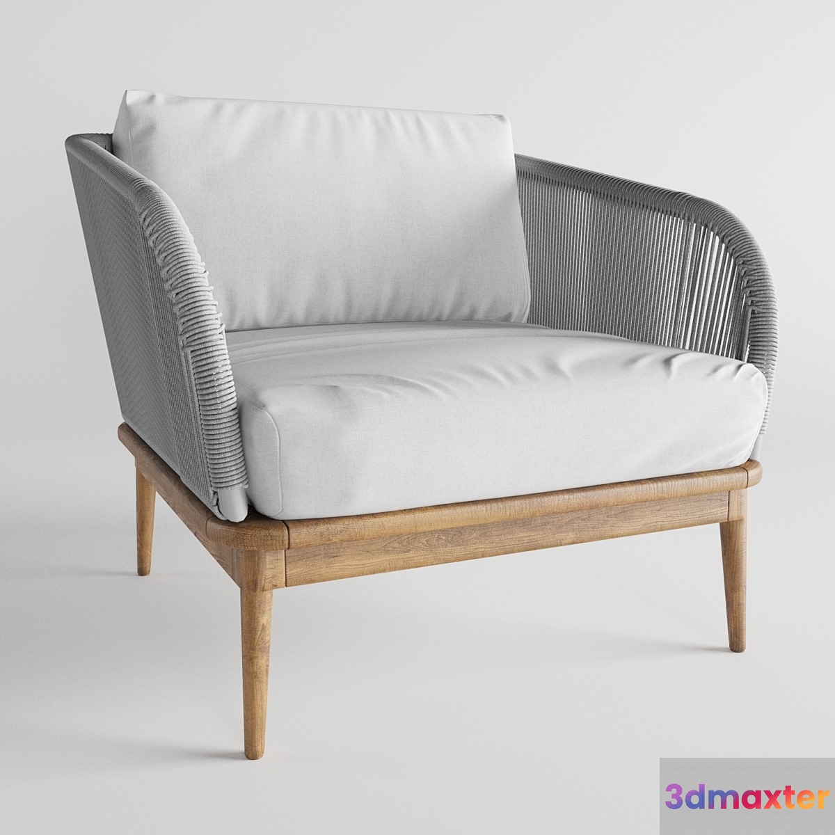 Corded Weave Outdoor Lounge Chair West elm 3D Max