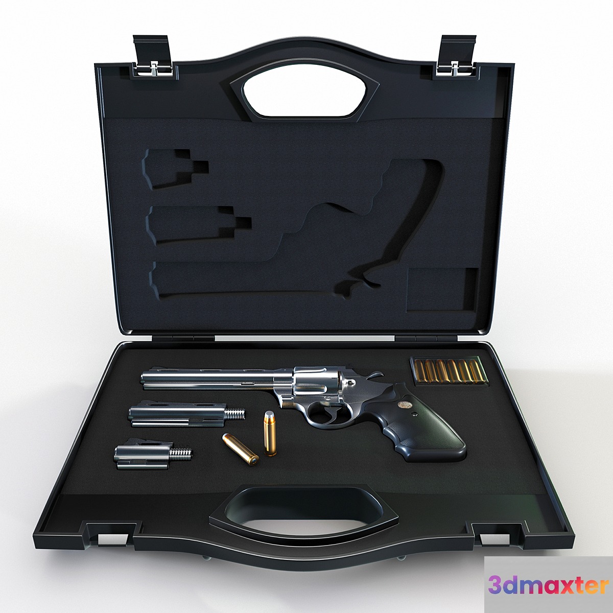 Weapon case with revolver 3D Max