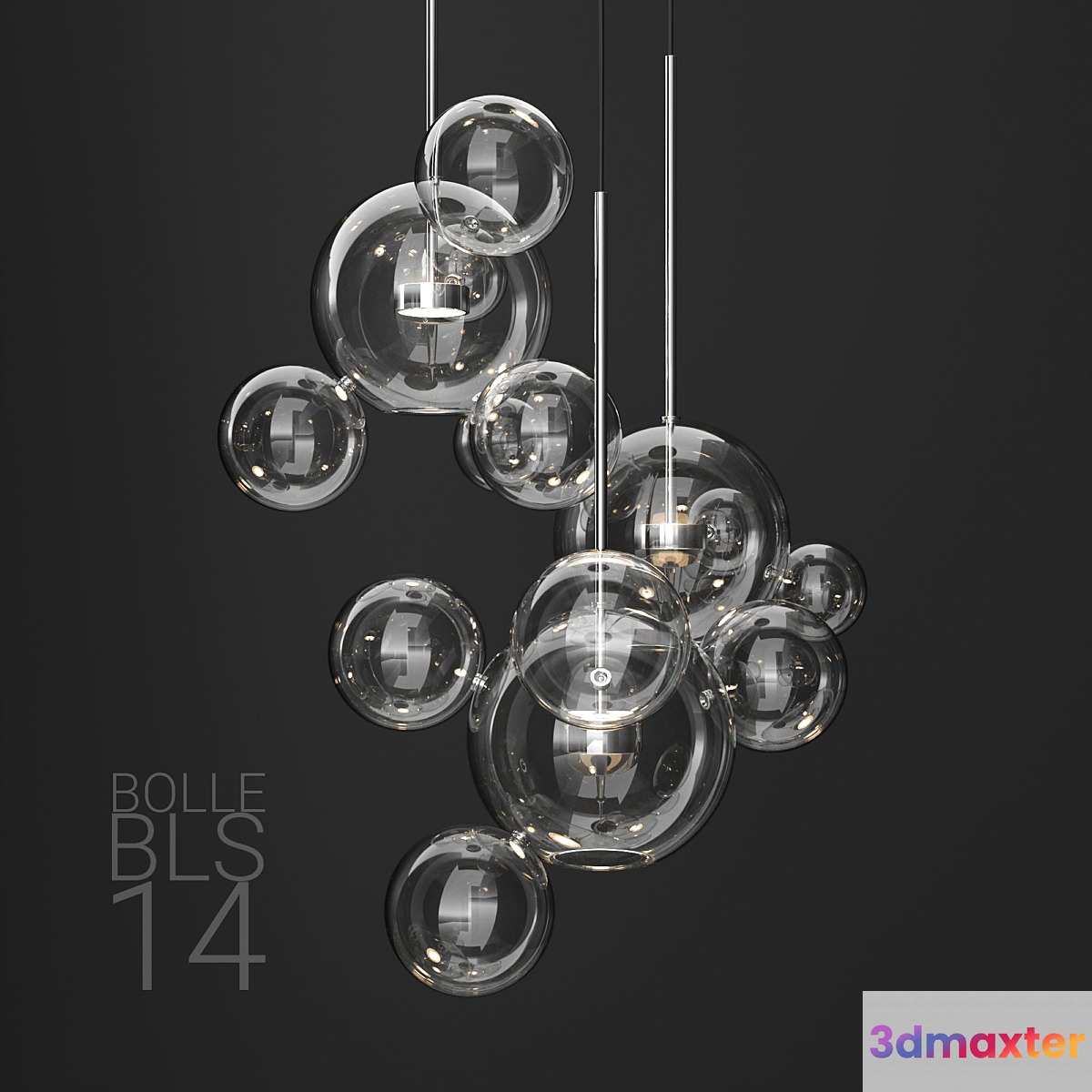 Giopato & Coombes BOLLE 14 bubble 2 CLEAR _ SILVER 3D Max