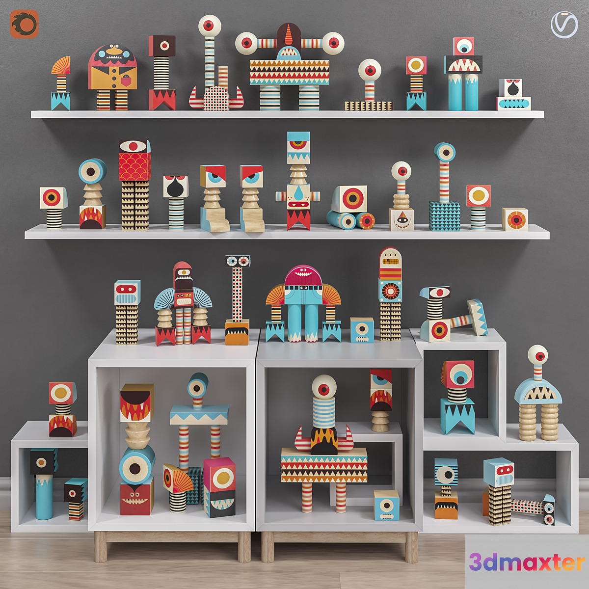 Toys and furniture set 30 3D Max