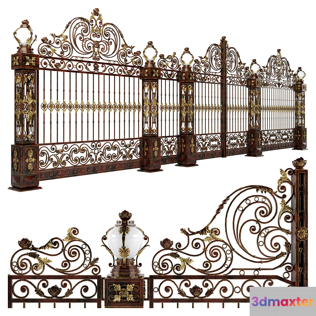 Forged gates wickets and fences N3 3D Max