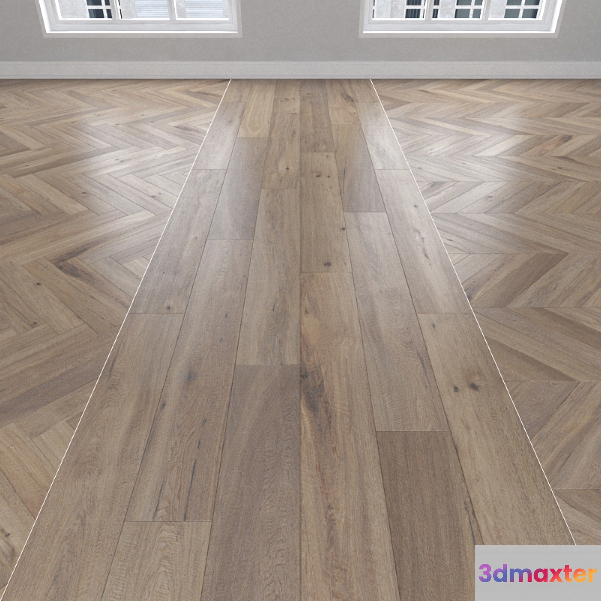 Parquet Oak smoked 3 kinds: herringbone linear chevron.