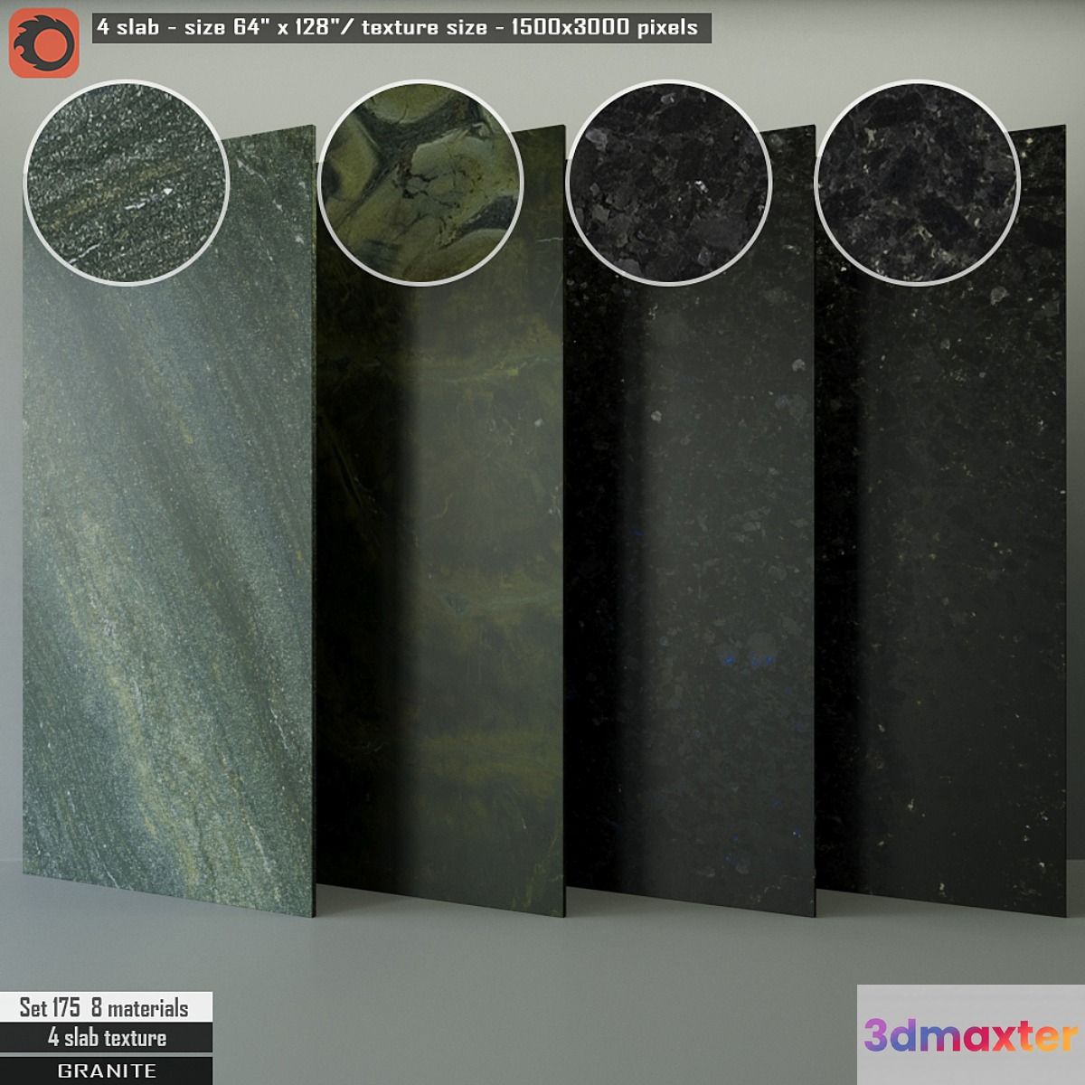 Granite Slab Set 175 3D Max