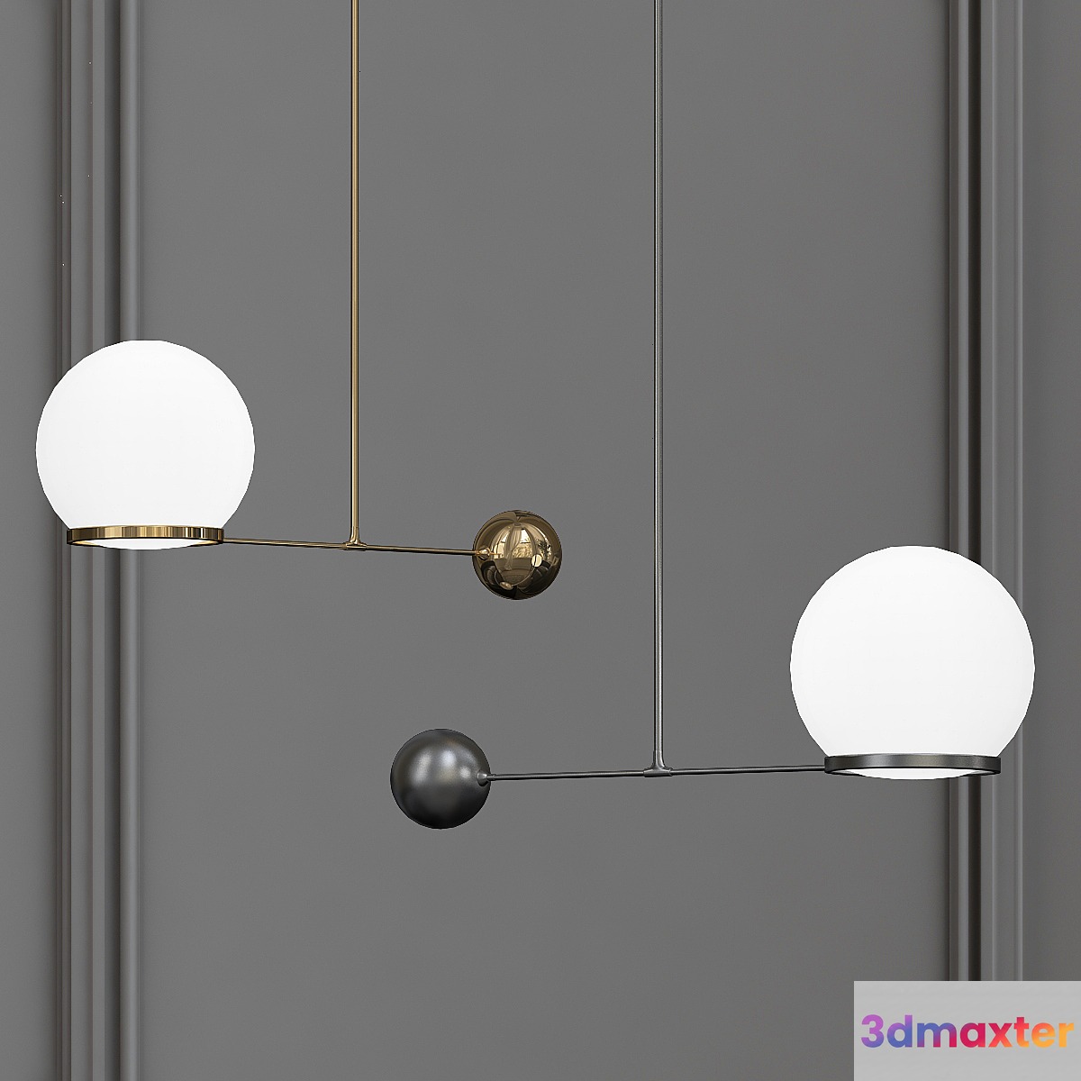 O & G Contrapesso LED Globe Pendant 3D Max