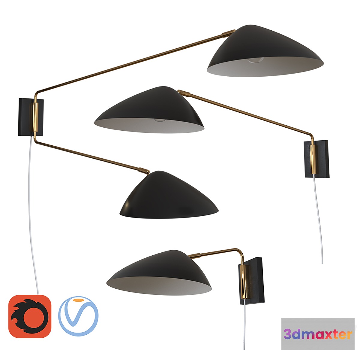 Curvilinear Mid-Century Sconce