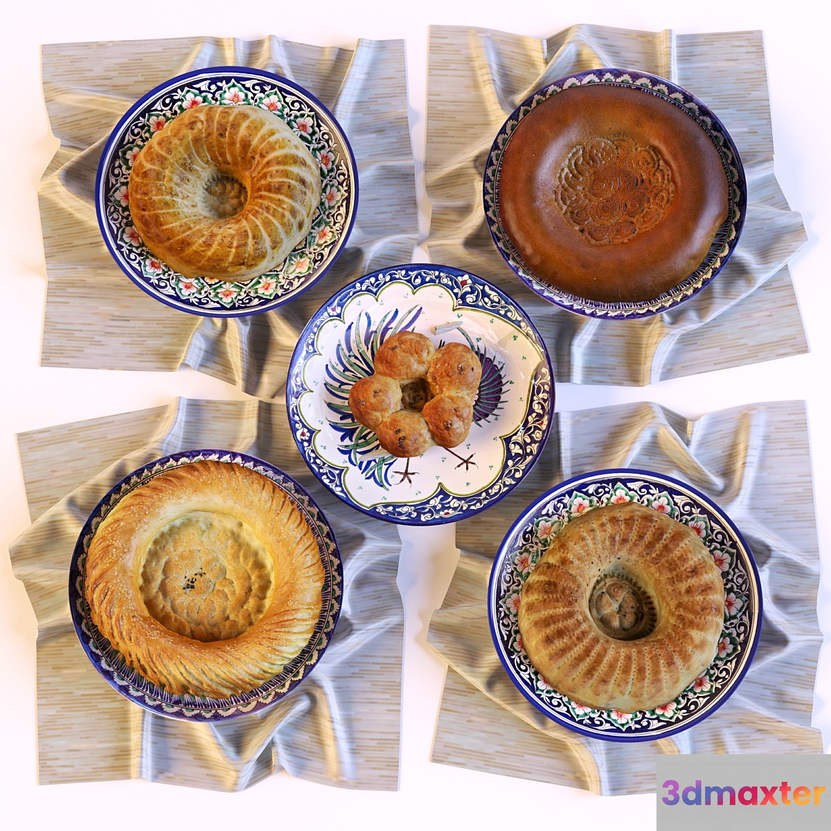 East Bread (Uzbek Flat Cakes) 3D Max