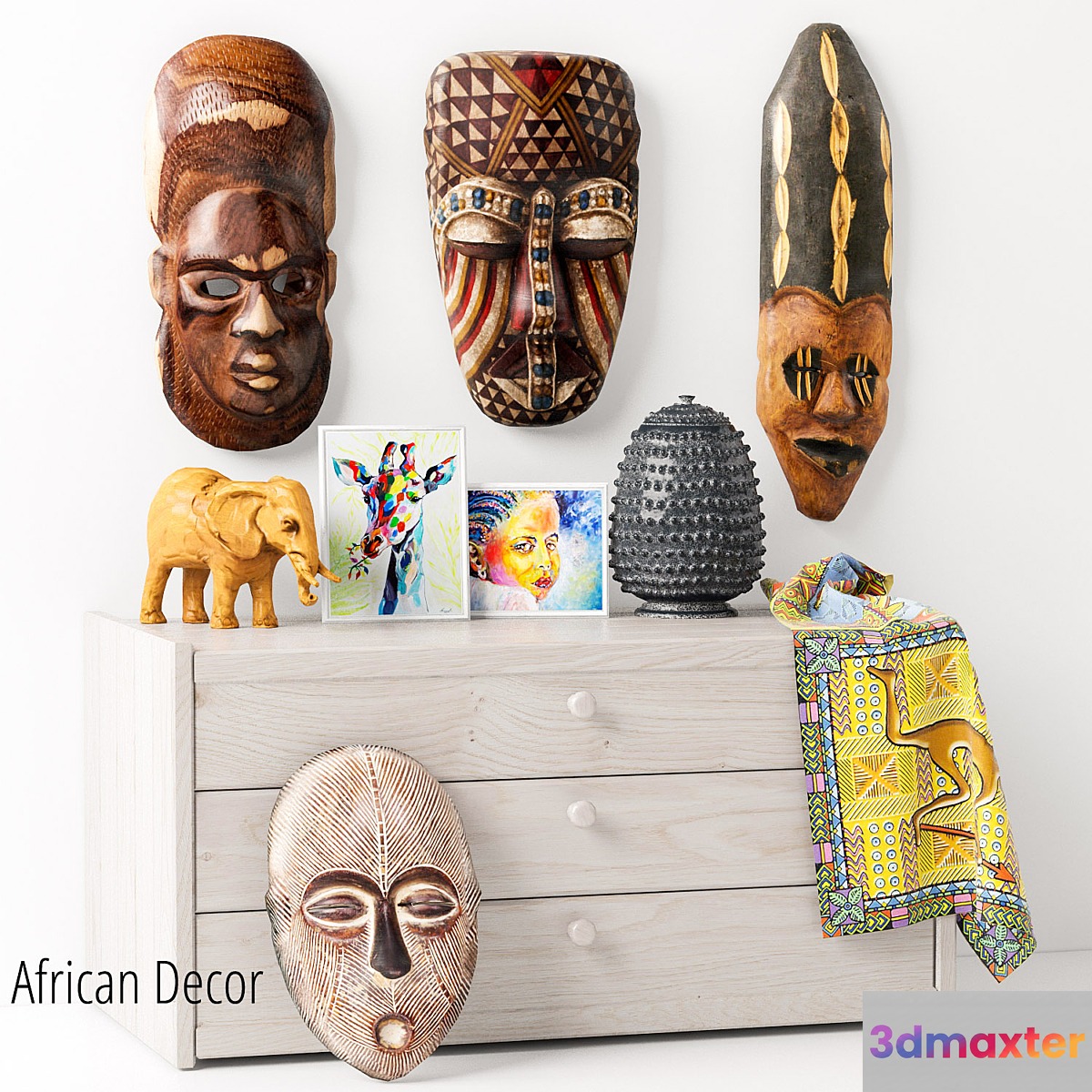 African masks - Decorative set_1 - No.3