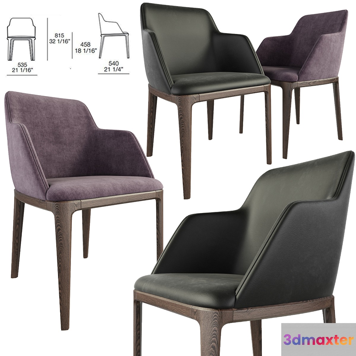 Poliform Grace Dining Chair 3D Max