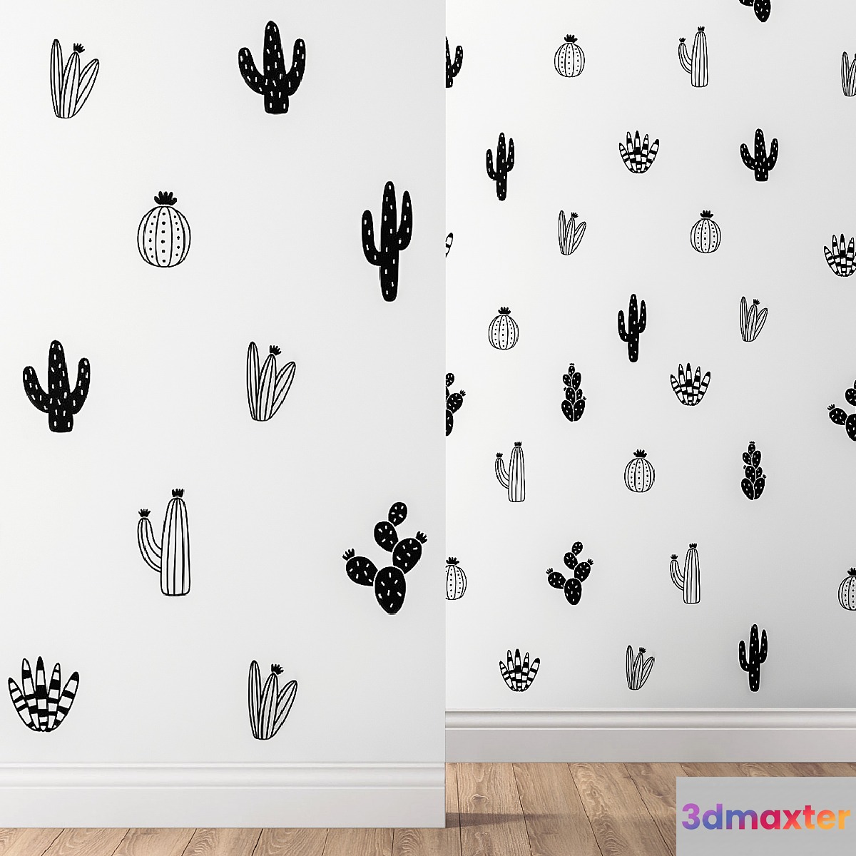 Kenna Sato Designs Collection Cactus Wall Decals 3D Max