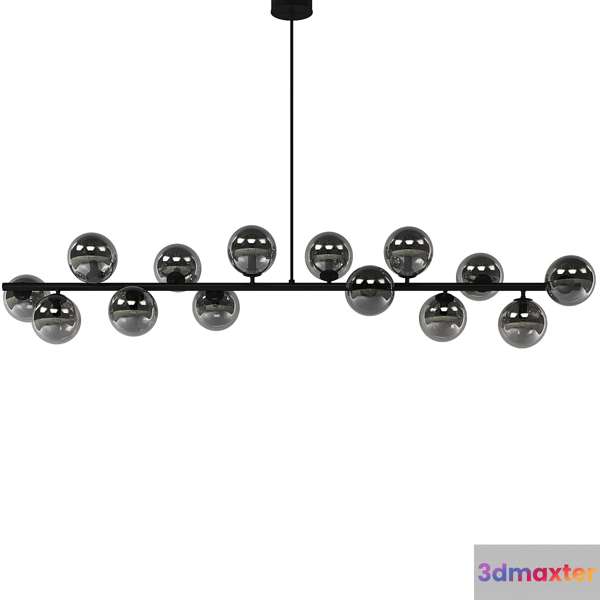 Beacon Lucci Decor Orion 14 Light Pendant in Black Smoke 3D Max