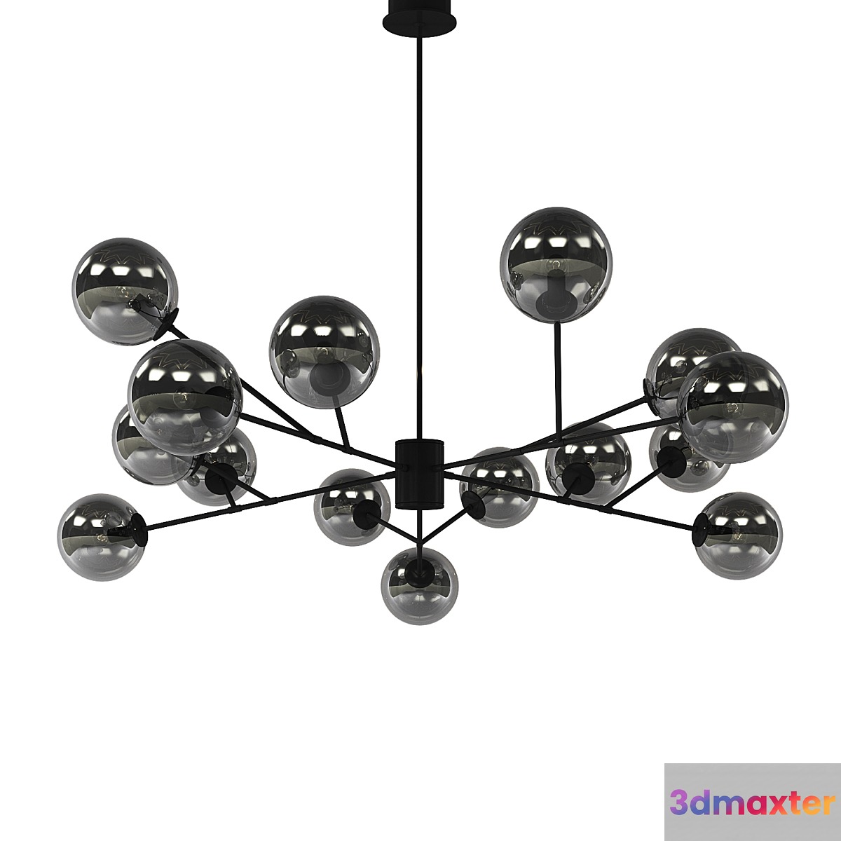 Beacon Lucci Decor Orion 15 Light Pendant in Black Smoke