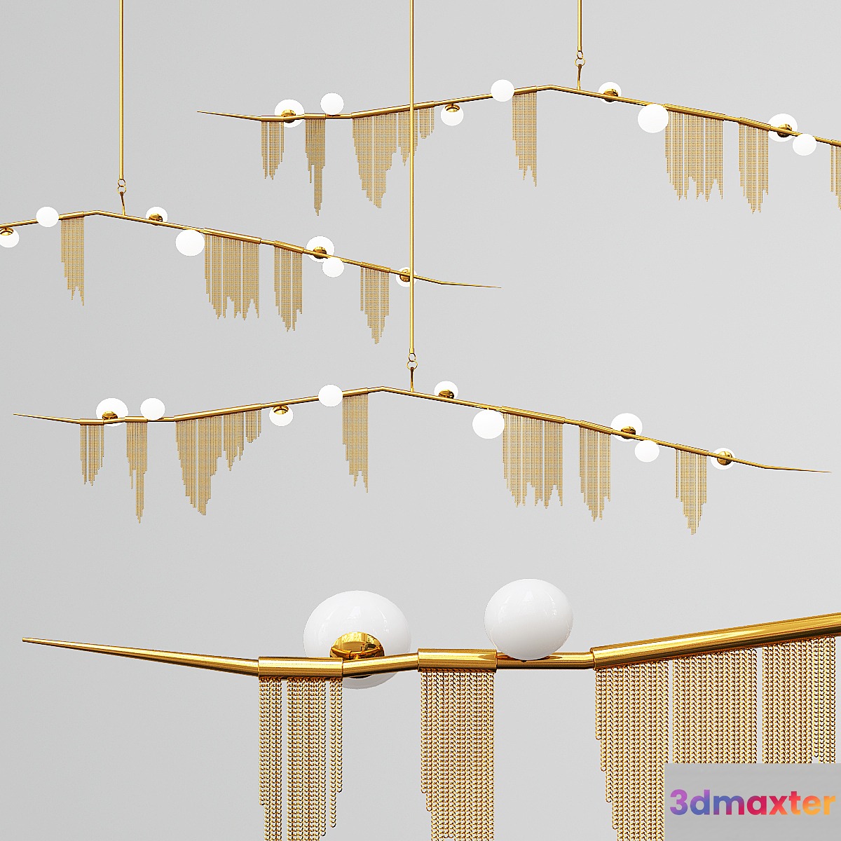 Cherry Bomb Fringe Chandelier 9 Lights 3D Max