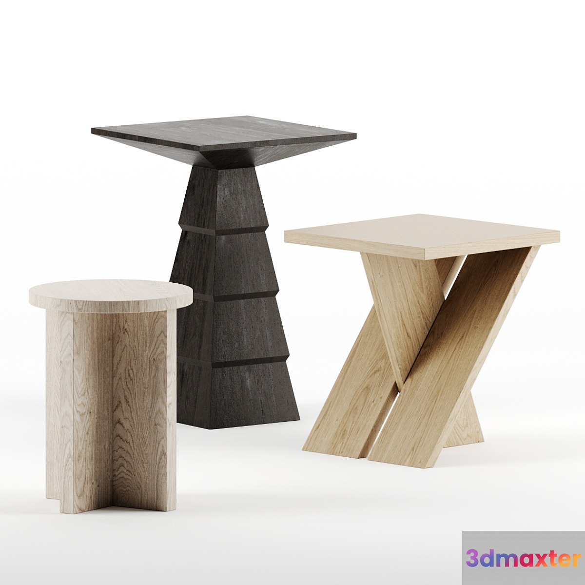 Side tables set by Atelier de Troupe