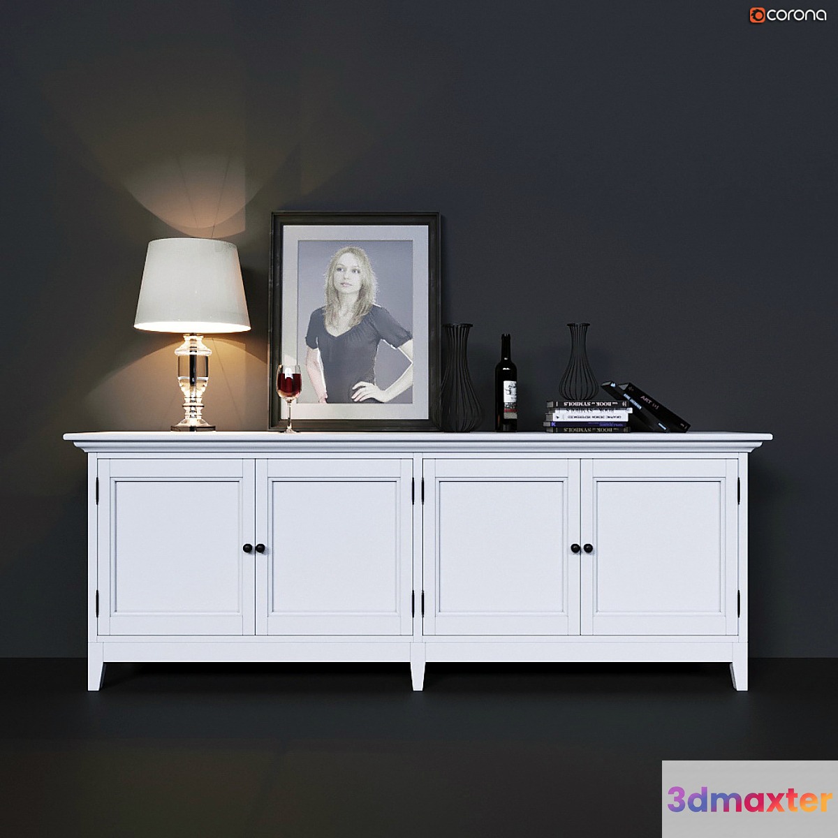 Cabinet wide with 4 facades Dantone Home 3D Max