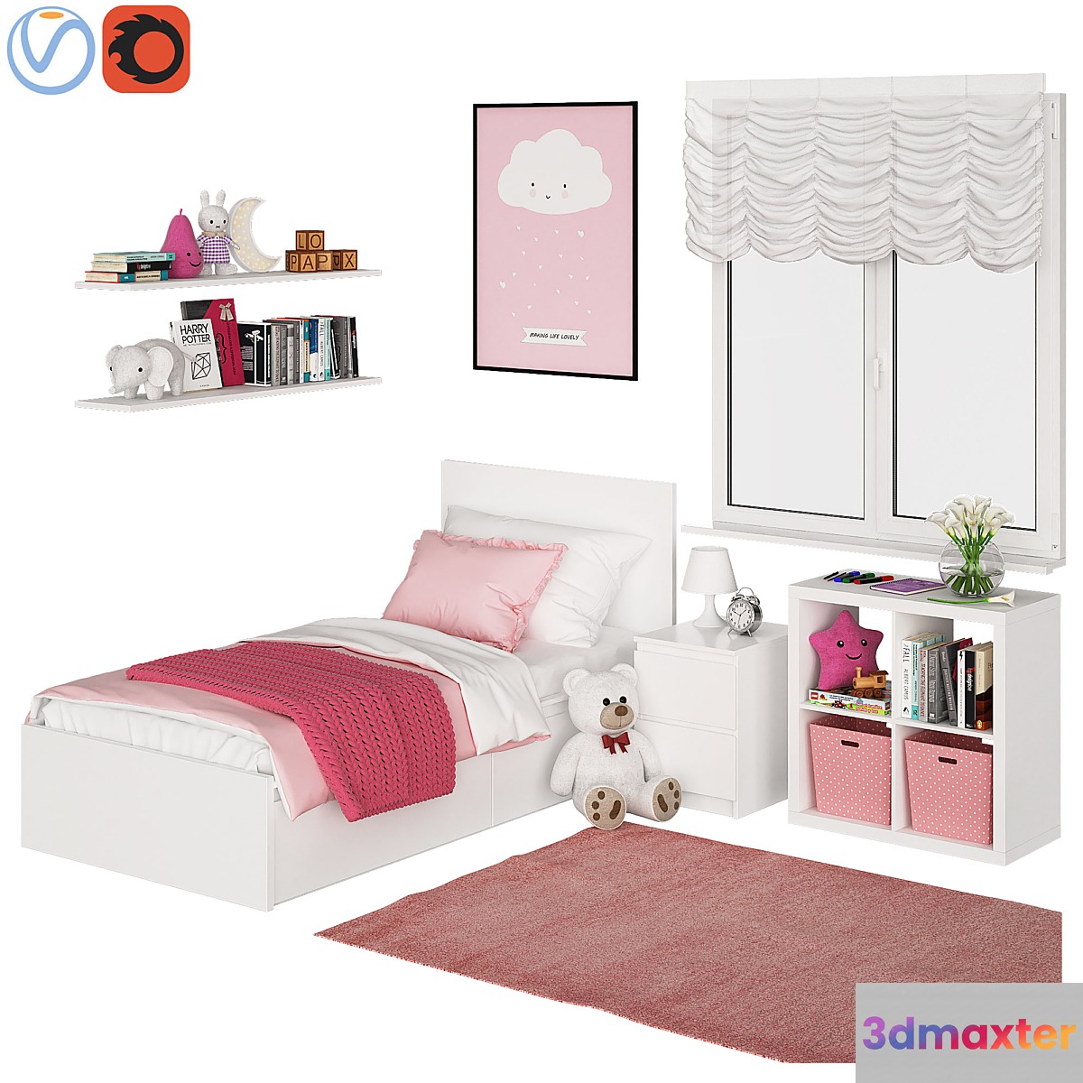 Universal children room Pink 3D Max