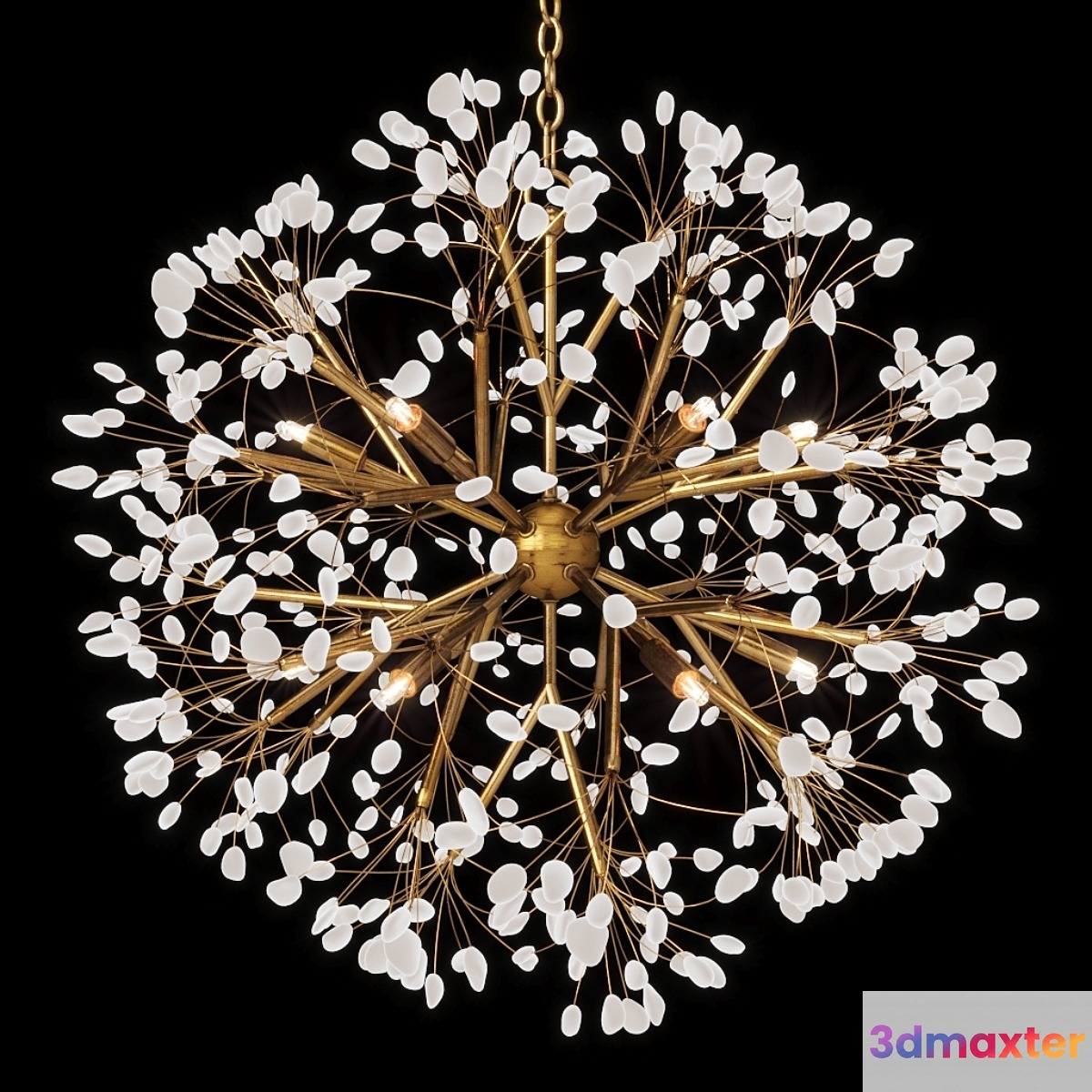 Spherical Twelve-Light Quartz Chandelier - No.3