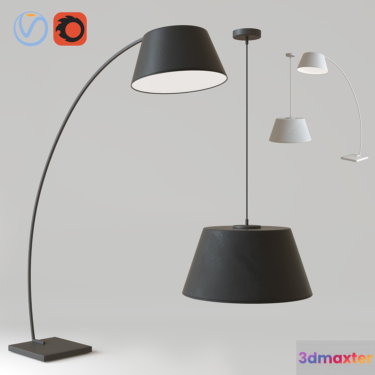 Chandelier and floor lamp AZZARDO Olav - No.2