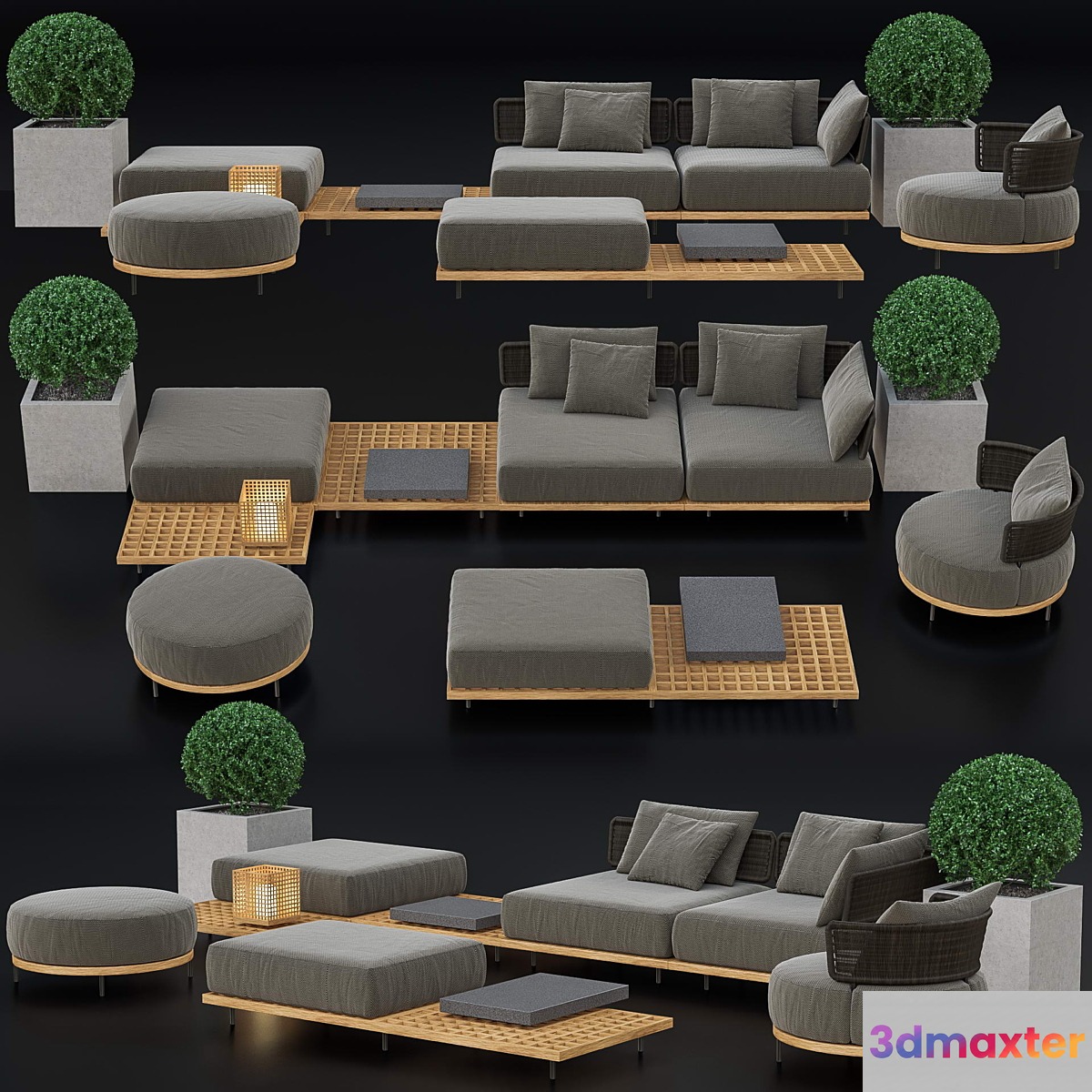 Set of Minotti Quadrado furniture 3D Max