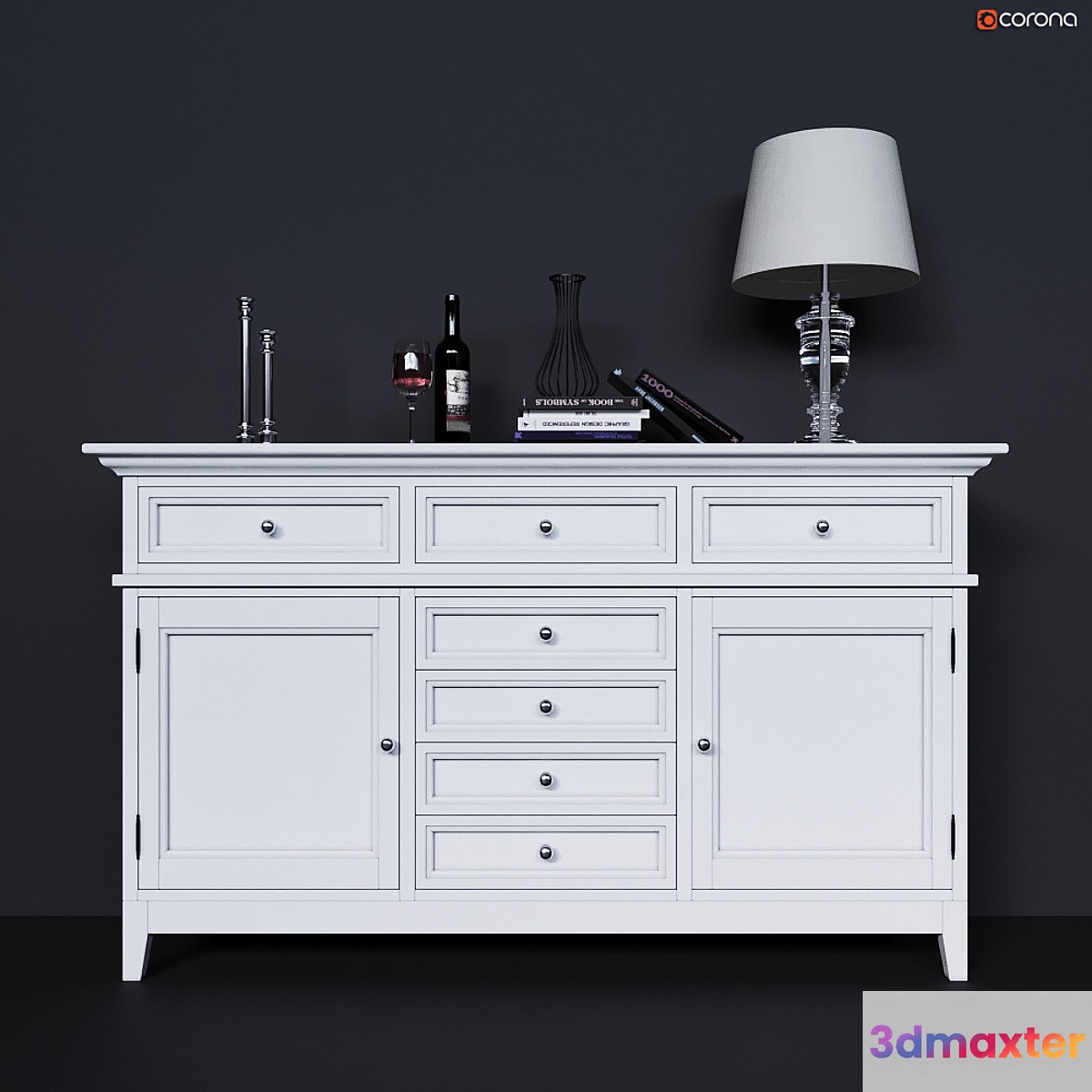 Chest high with facades and drawers center Dantone Home 3D Max