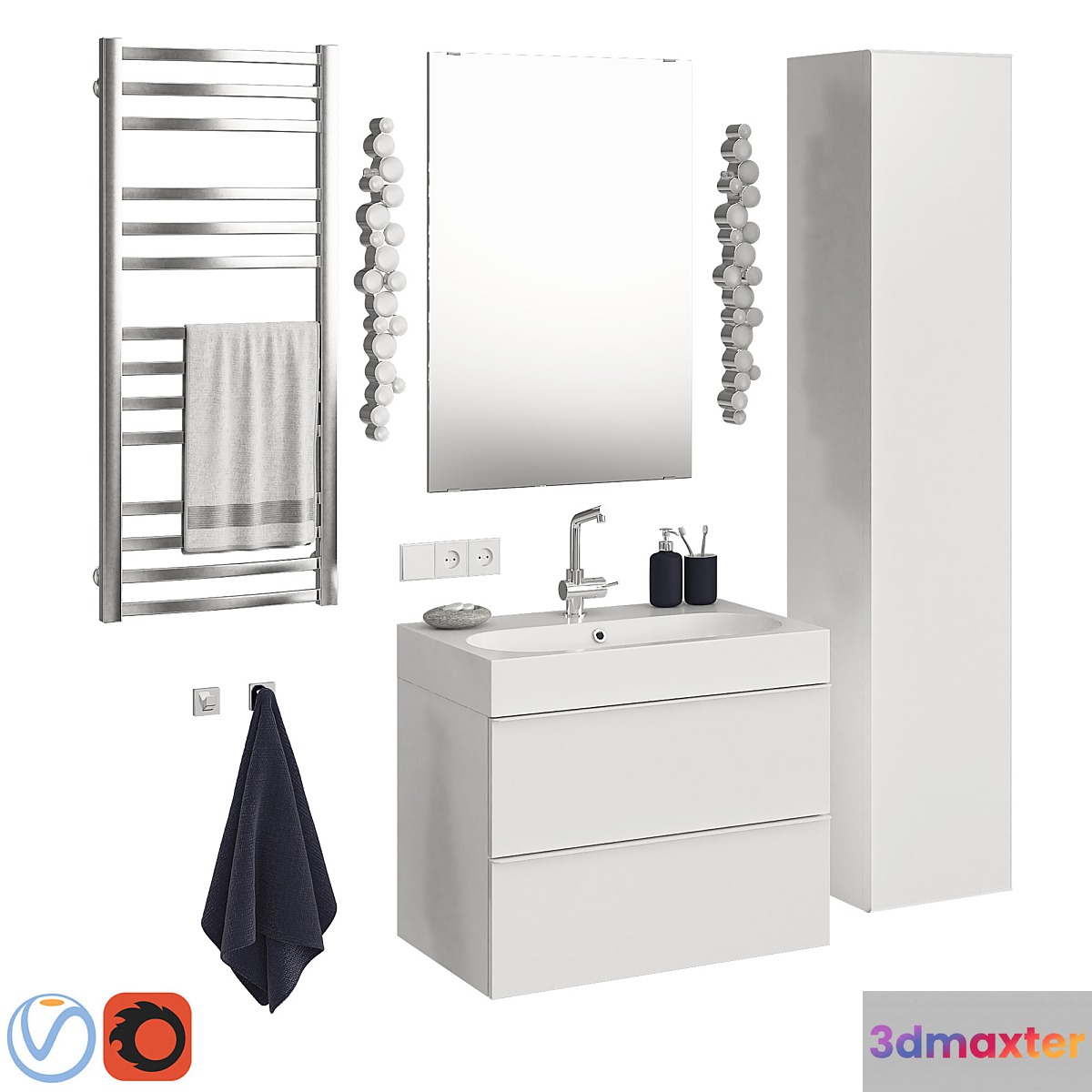 Ikea Godmorgon set 8 3D Max