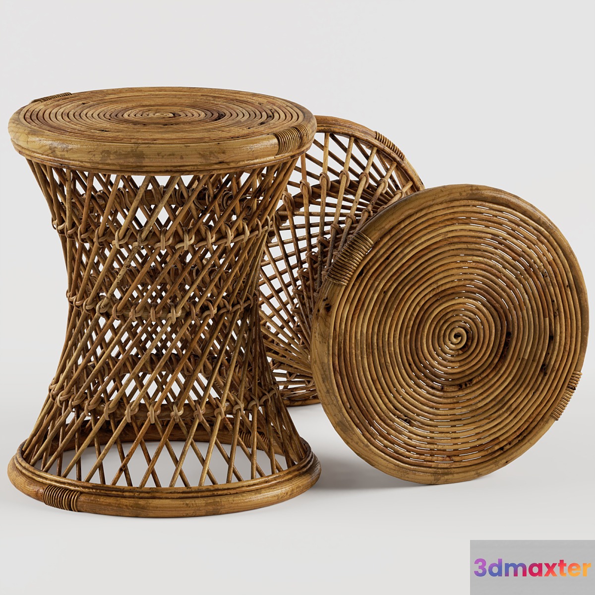 Calero Rattan Round Stool TAN - No.3