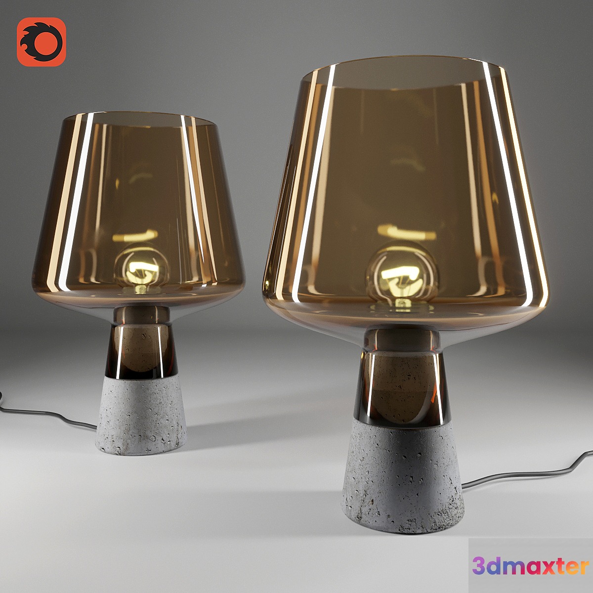 Leimu valaisin pieni harmaa 3D Max