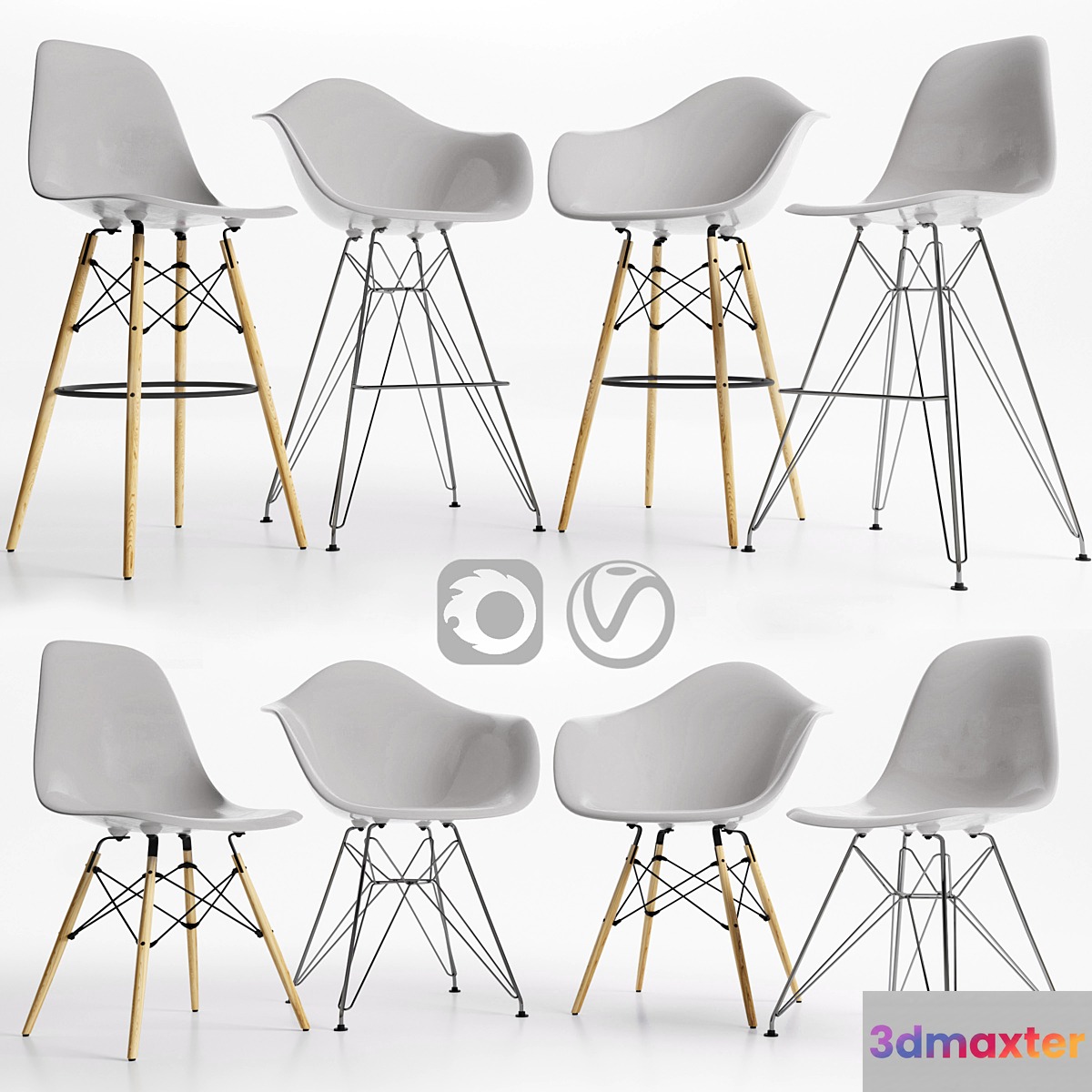 Eames Plastic Side Chairs GRAY