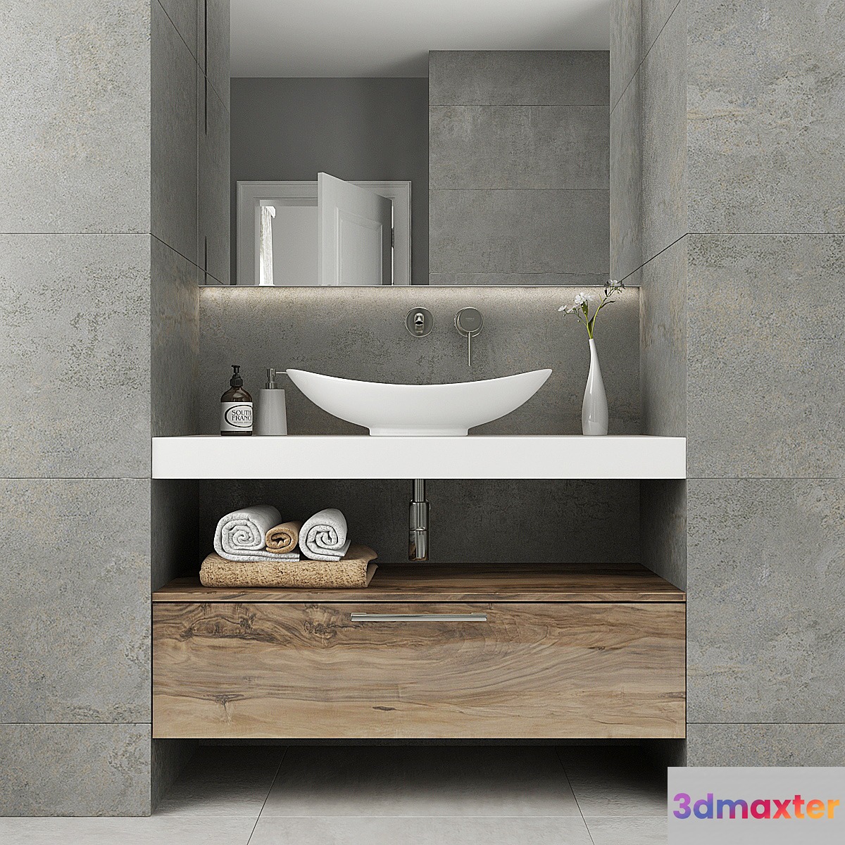 Furniture and decor for bathrooms 7 3D Max