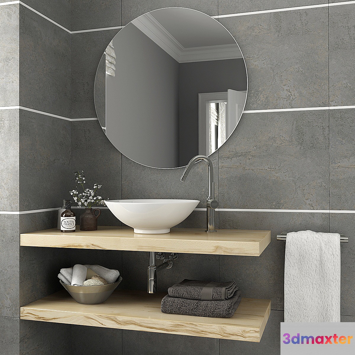 Furniture and decor for bathrooms 8 3D Max